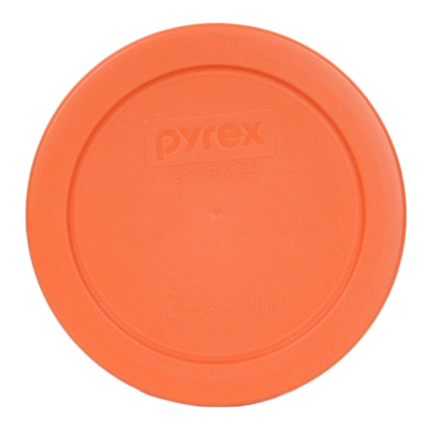 Pyrex 7200-PC Round 2 Cup Orange Storage Lid for Glass Bowls - Original Genuine Pyrex Lids - 4 Pack - Made In The USA