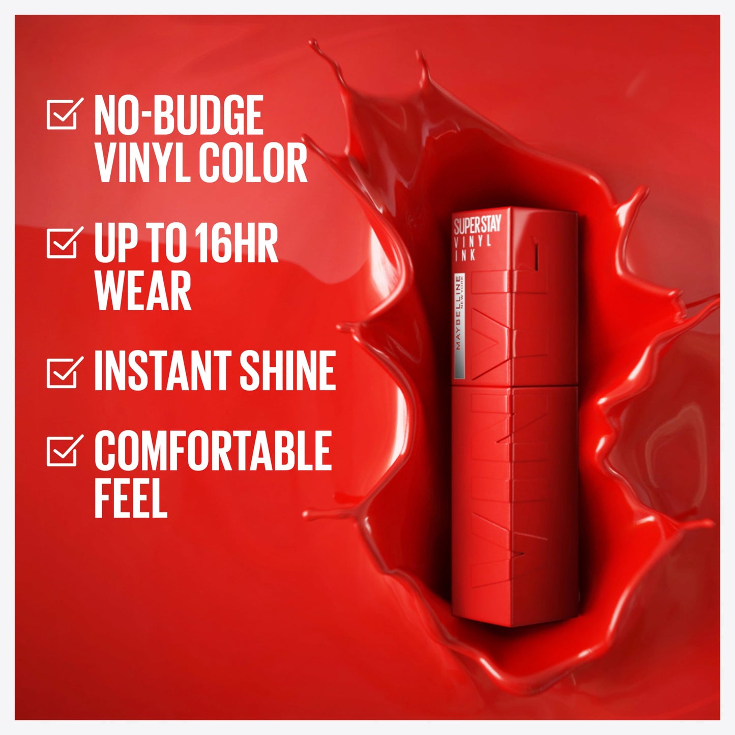 Maybelline Super Stay Vinyl Ink Longwear No-Budge Liquid Lipcolor Makeup, Highly Pigmented Color and Instant Shine, Unrivaled, Berry Burgundy