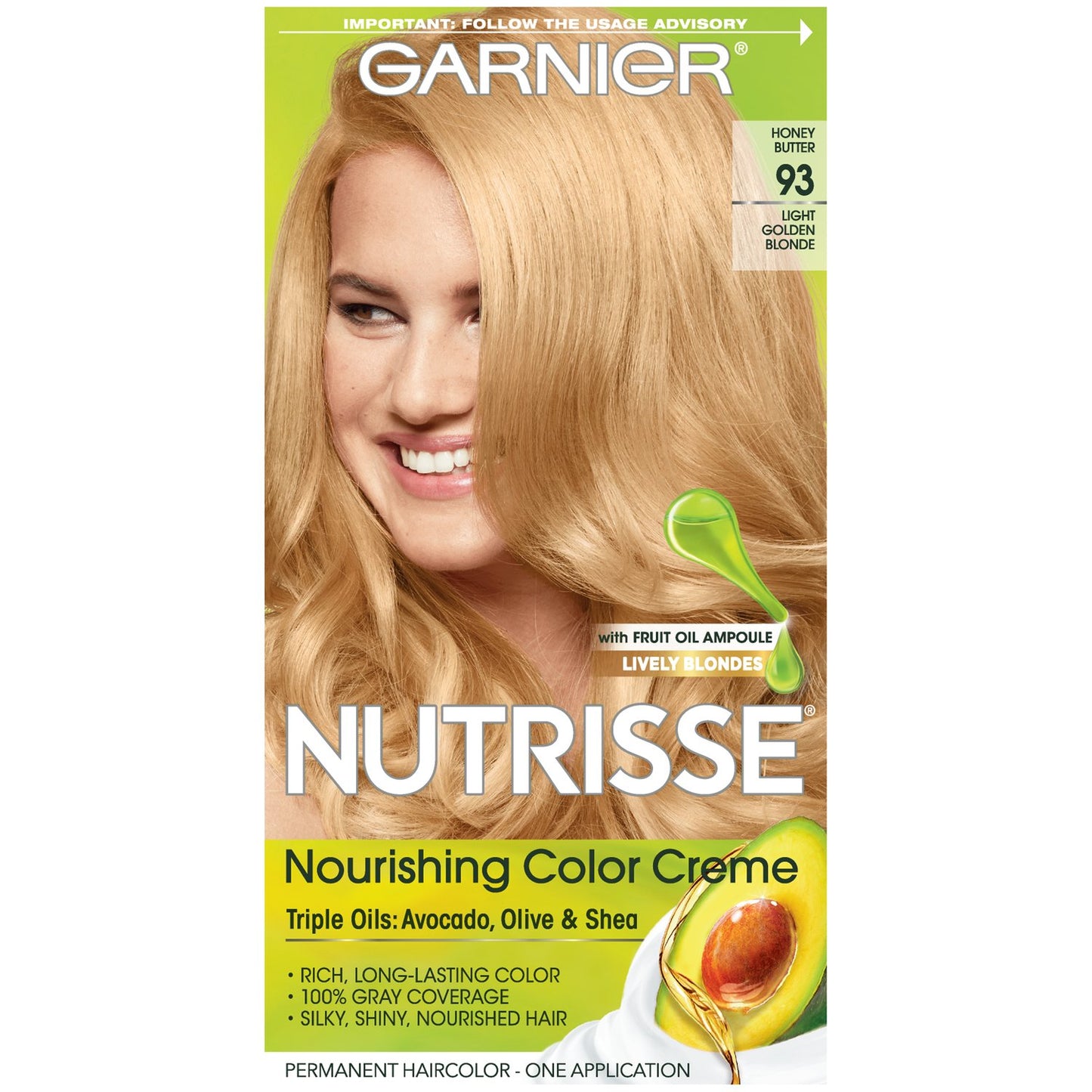 Garnier Nutrisse Nourishing Color Creme, 93 Light Golden Blonde