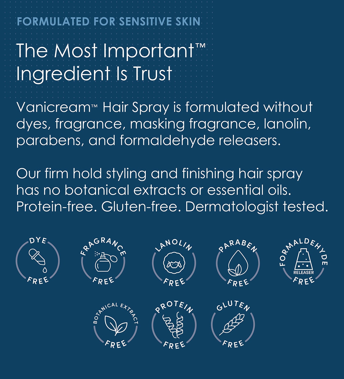 Vanicream Firm Hold Hairspray, Fragrance and Gluten Free, For Sensitive Skin, 8 Ounce, Packaging May Vary