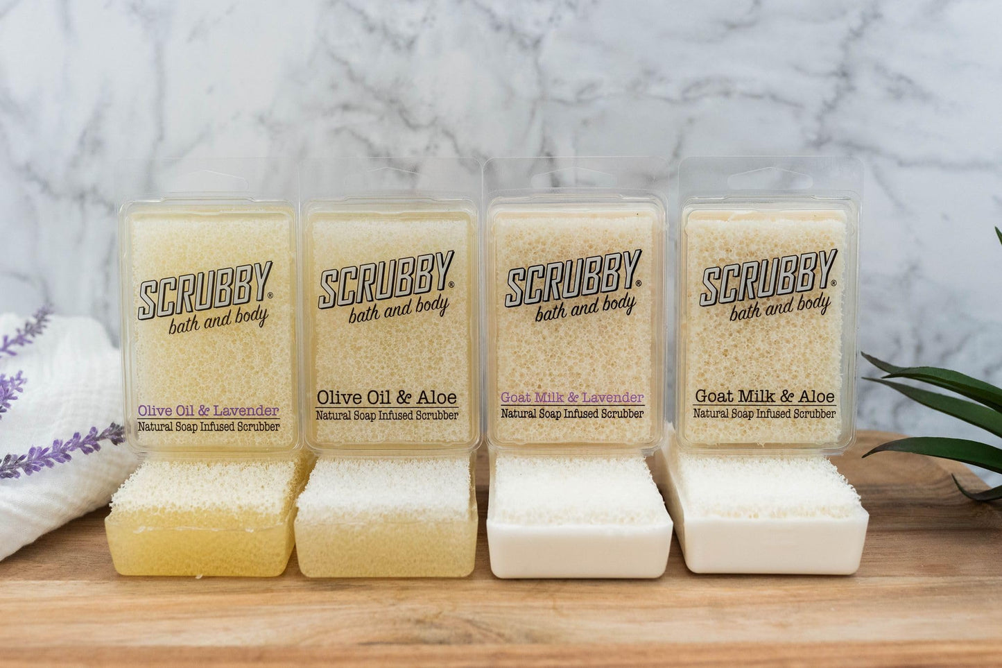 Scrubby Soap - Goats Milk & Aloe - Scented Natural Soap Infused Scrubber - Exfoliating and Hydrating Bath & Body Bar Beauty & Personal Care Scrubby