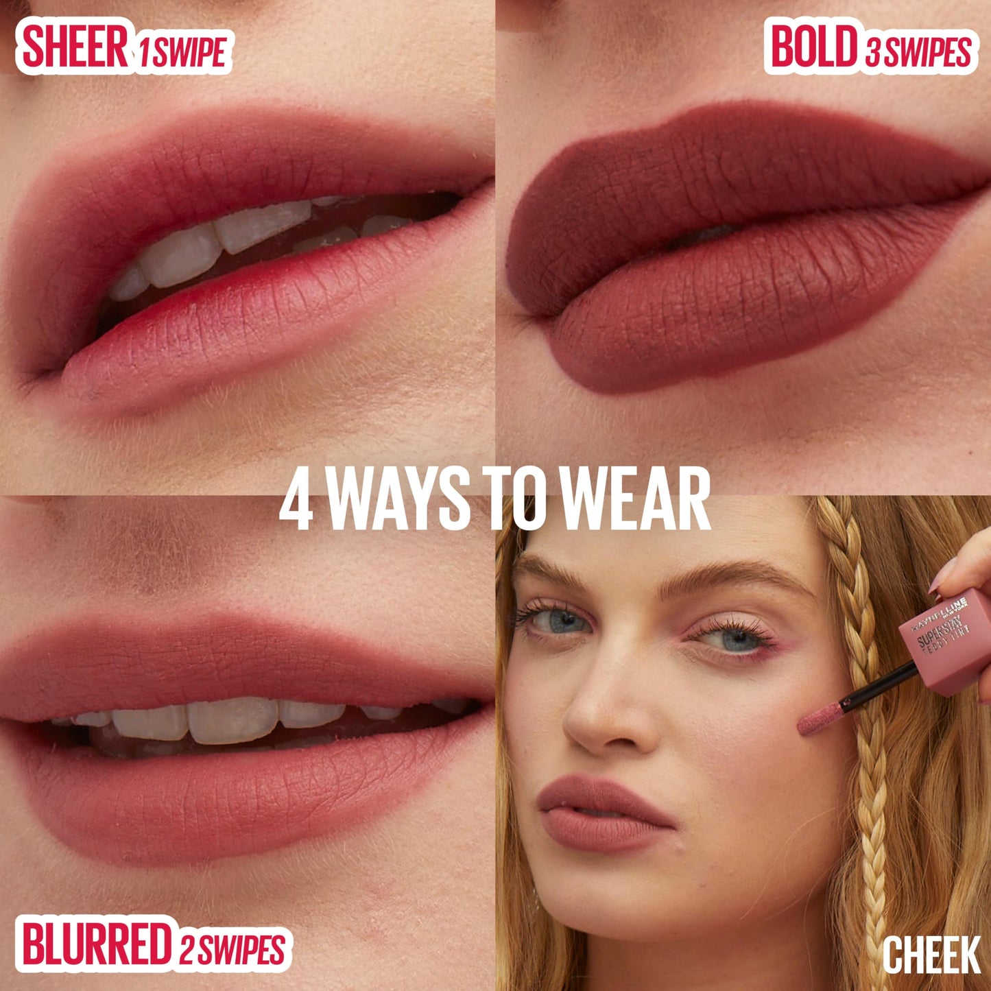 Maybelline Super Stay Teddy Lip Tint, Long Lasting Matte Lipstick For Up To 12HR Wear, Kneehigh, 1 Count Beauty and Personal Care MAYBELLINE