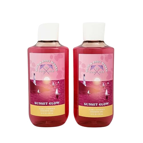 Bath & Body Works Shower Gel Gift Set 10oz Each Pack of 2 (Sunset Glow) 10.00 Ounce (Pack of 2)