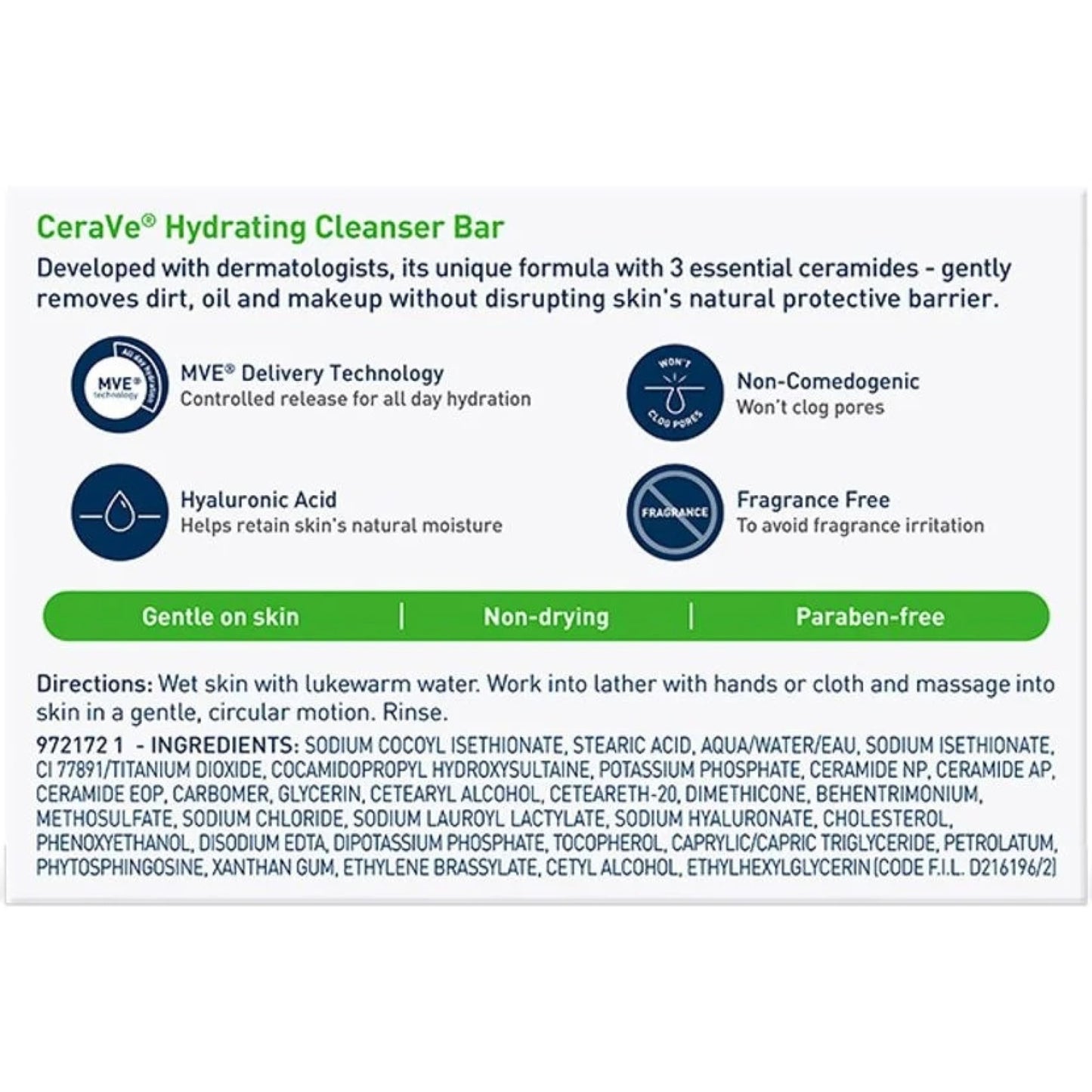 CeraVe Hydrating Cleansing Bar 4.5 oz (Pack of 7)