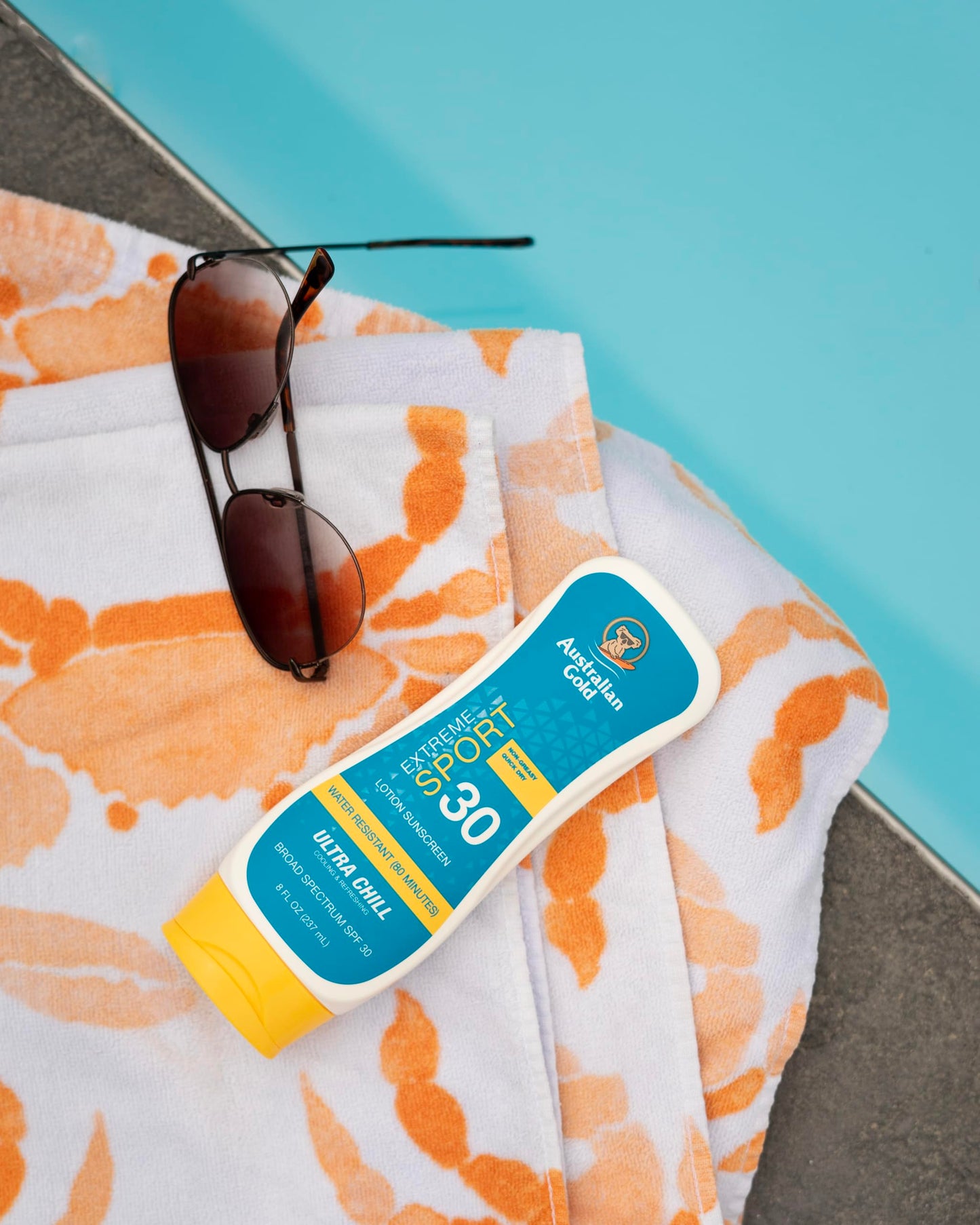 Australian Gold Extreme Sport Sunscreen Lotion SPF 30, 8 Ounce | Broad Spectrum | Sweat & Water Resistant | Non-Greasy | Oxybenzone Free | Cruelty