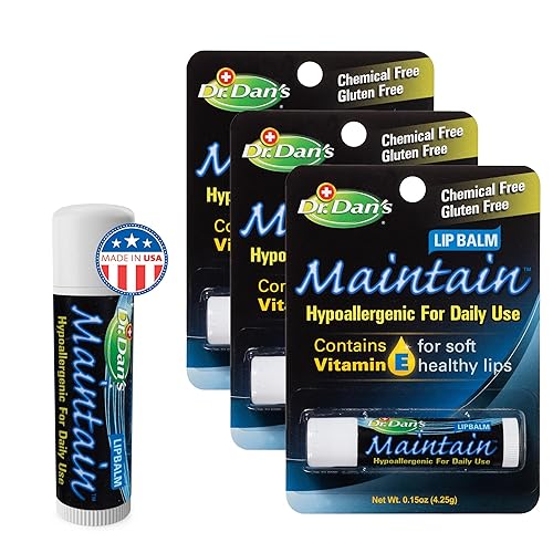 Dr. Dan's Maintain Lip Balm - Perfect for Everyday and Cortibalm aftercare, Mild Ingredients & Beeswax, Vitamin E Enriched for Moisturizing Dry Lips