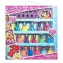 Disney Princess 15 Piece Water-Based Nail Polish with 3 Toe Spacers, Quick Dry, Peel Off, Gift Kit Set for Kids Girls, Ages 3 by Townley Girl