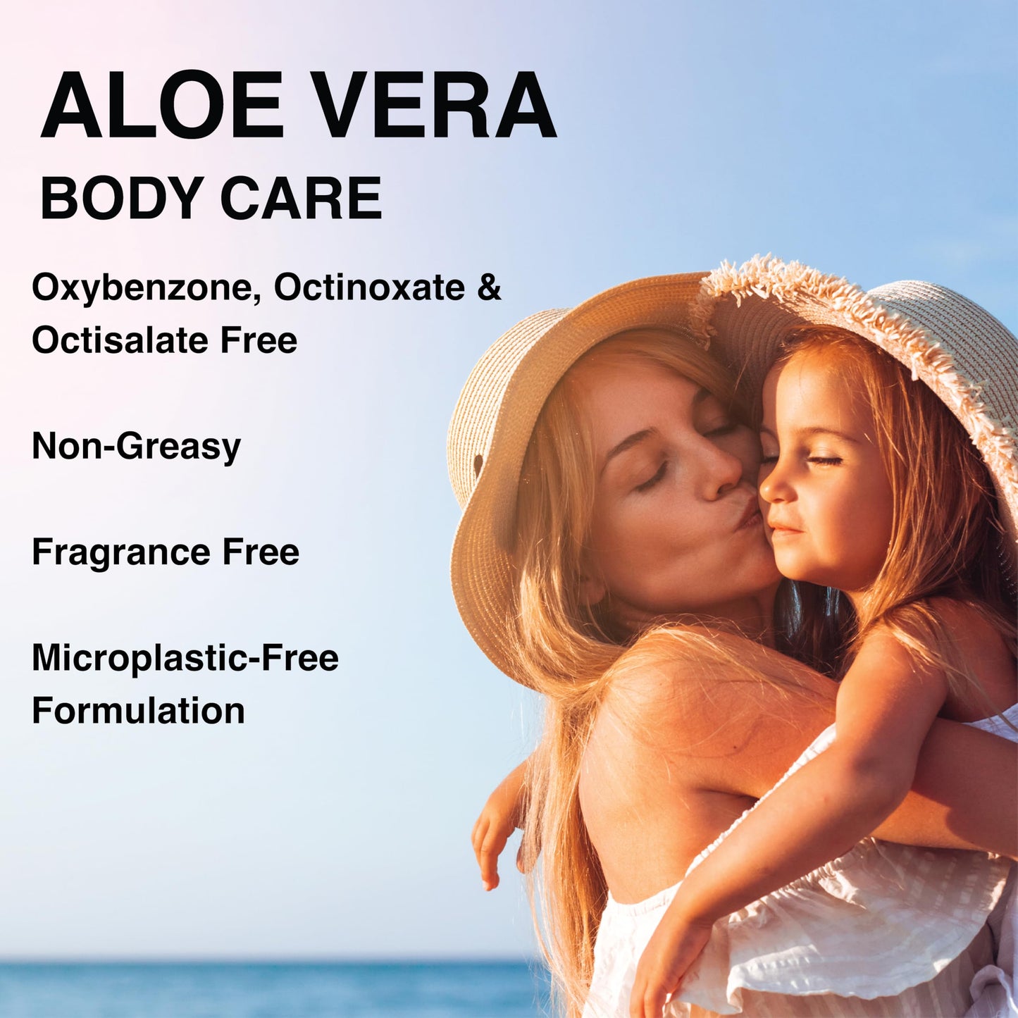 Surface Aloe Vera Gel, Sunburn Relief and After Sun Care, Cooling Hydrating Gel for Face and Body, Non-Greasy Fast-Absorbing Moisturizer for Post Sun