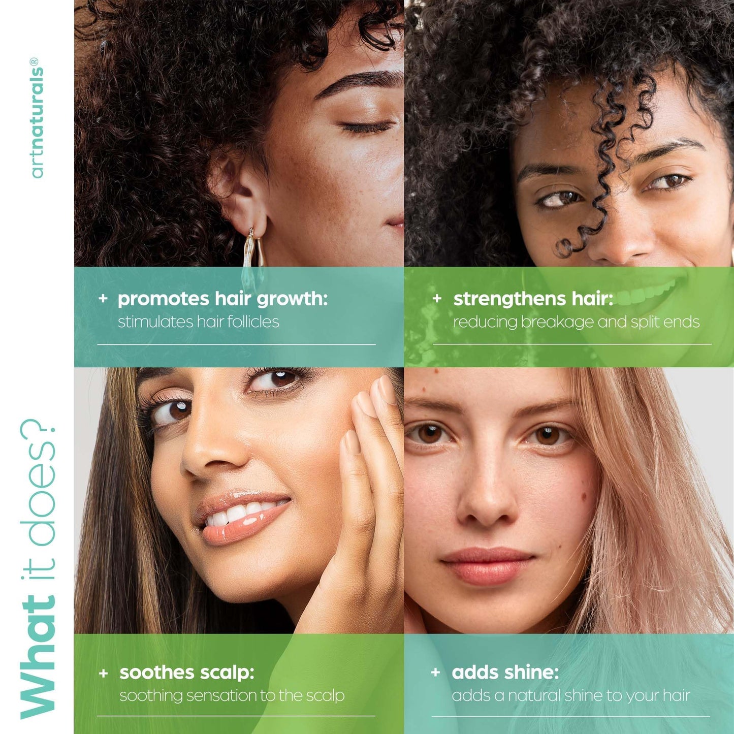 artnaturals Rosemary Mint Hair 4.0oz - Invigorating Nourishing Treatment for Hair & Scalp, Targeting Dryness, Damaged Hair, Split Ends for Healthy