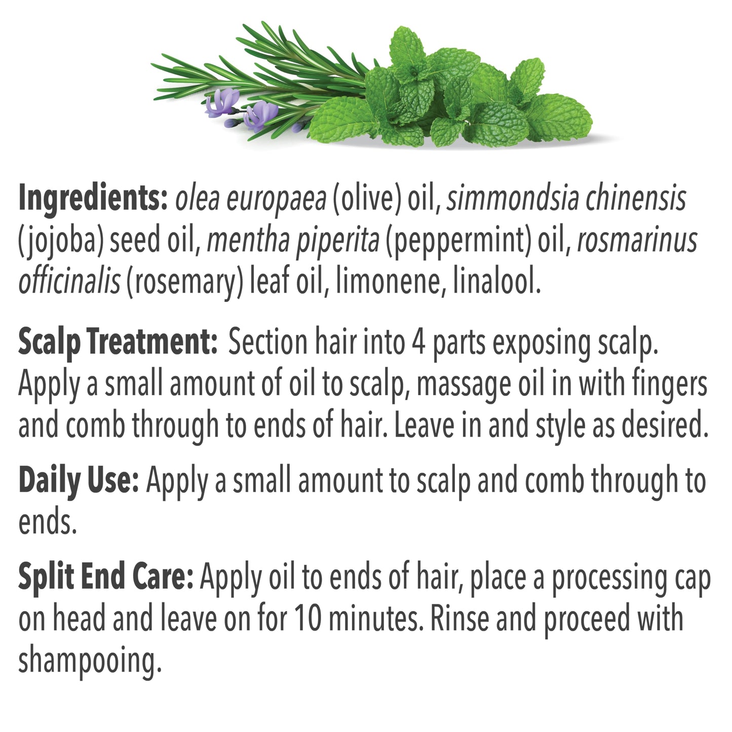 Botanic Spa Botanical Hair Oil with Rosemary and Peppermint - Nourish and Strengthen 2 fl. oz.