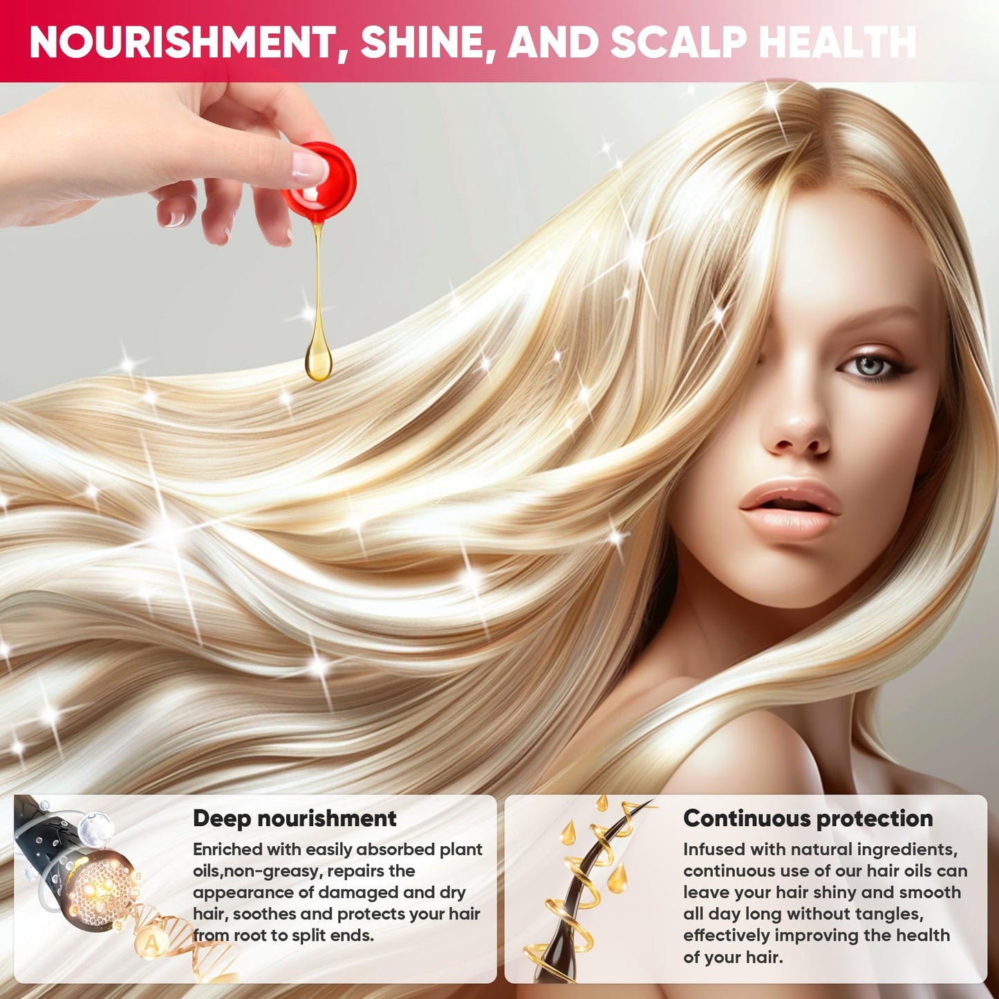 Jaxmoon Hair Treatment Serum - Bali Secret Hair Vitamin, No Rinse with Moroccan Macadamia Avocado Oils, Vitamins A C E Pro Vit B5, 50 Capsules