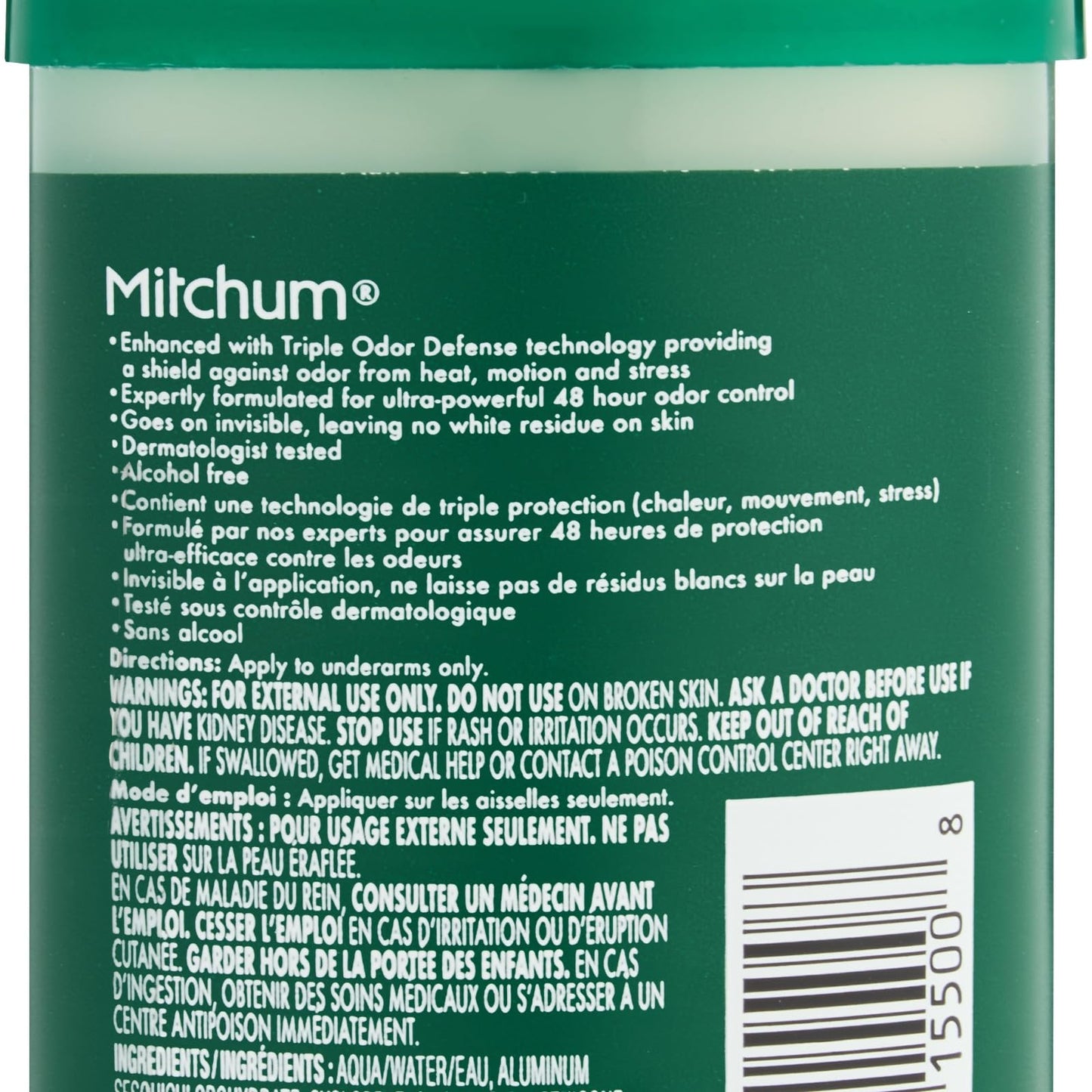 Mitchum Clear Gel Anti-Perspirant & Deodorant, Unscented for Men, 2.25 Oz Beauty and Personal Care Mitchum