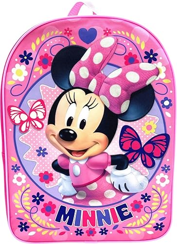 Ruz Minnie Mouse Kid's Licensed 15 Inch School Bag Backpack Pink