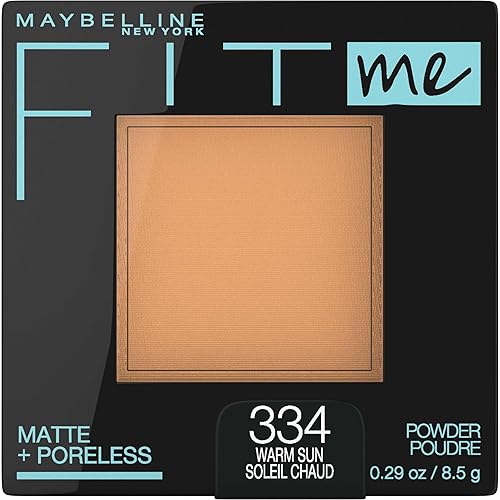 Maybelline Fit Me Matte + Poreless Pressed Face Powder Makeup & Setting Powder, Warm Sun, 1 Count