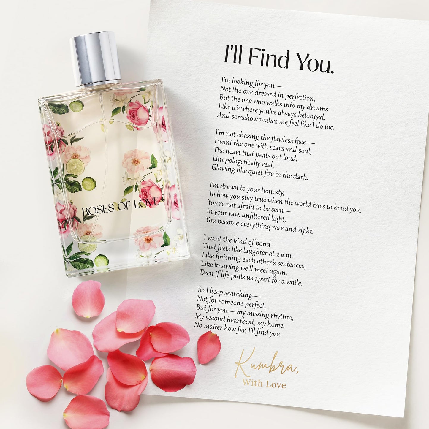 Kumbra With Love Roses of Love Eau de Parfum 100ML - Floral Perfume for Women - Long-Lasting Romantic Scent with Litchi, Rose, Jasmine, Vanilla Beauty & Personal Care Kumbra With Love