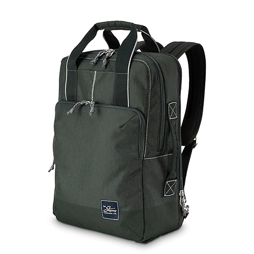 Skyway Luggage Rainier Deluxe Backpack, Eco-Friendly, Made of 100% rPET Travel Laptop Bag for Women & Men, Flight Approved Carry On Bag, 19L, Olympic Green