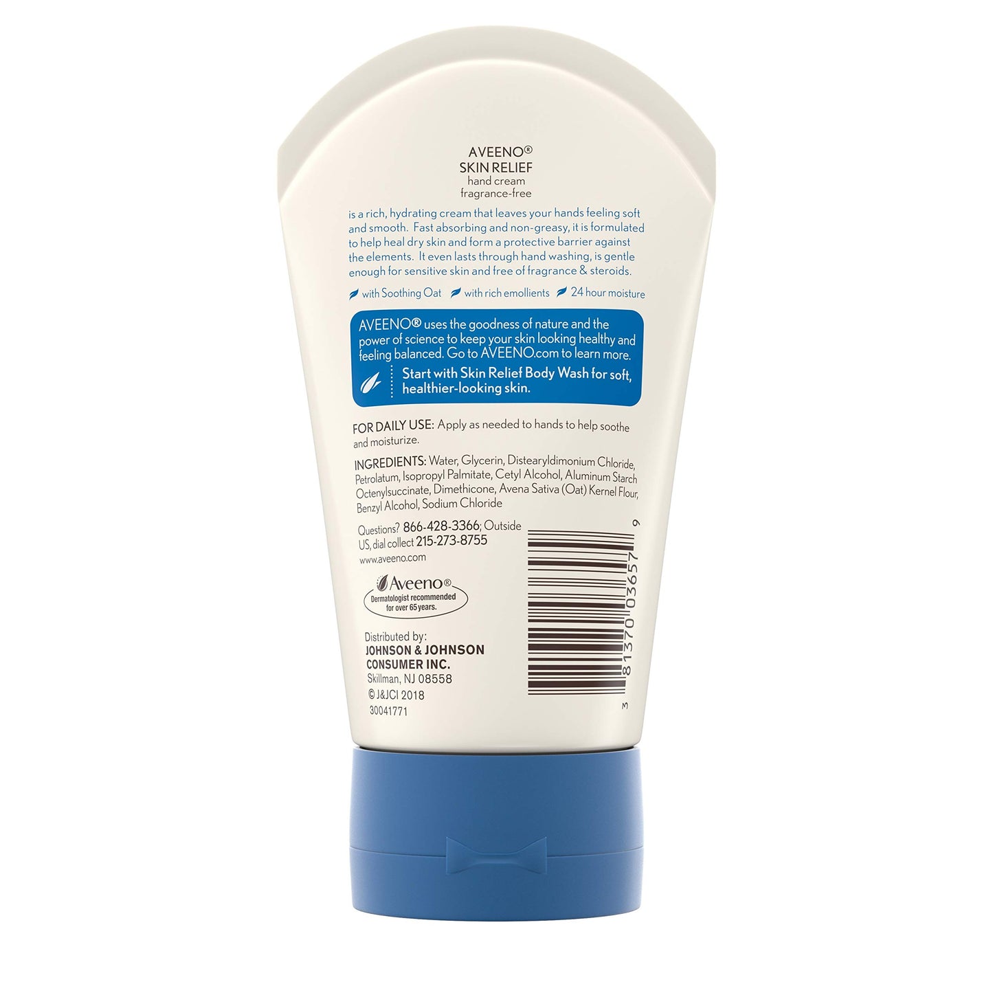 Aveeno Active Naturals Skin Relief Hand Cream, 3.5-Ounce Tubes (Pack of 3)