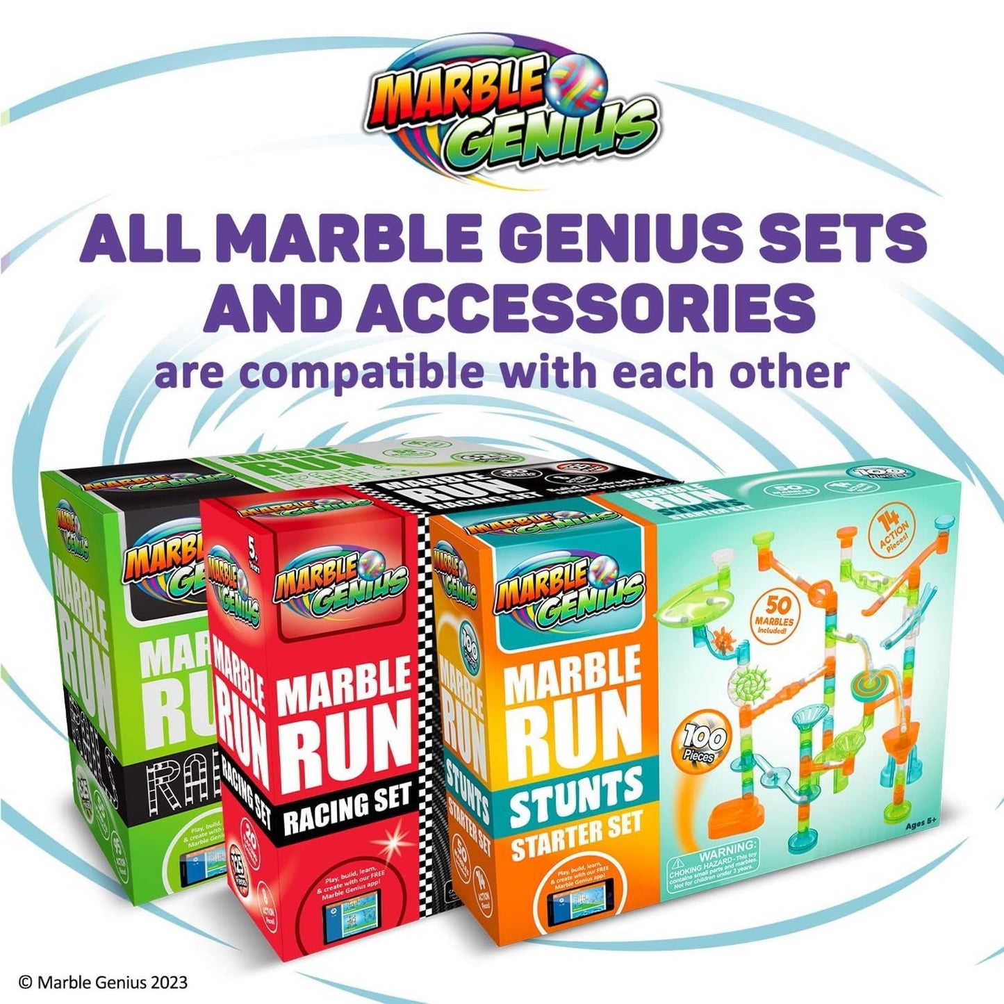 Marble Genius Tubes 30pcs – Marble Run Accessory Set, STEM Building & Educational Construction Add-On Kit for Kids Ages 4+