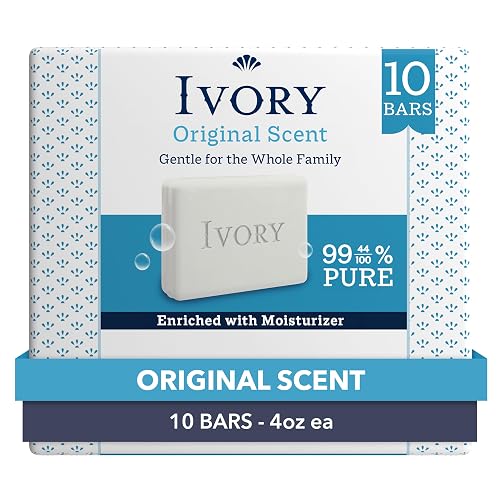 Ivory Gentle Bar Soap, Designed for Whole Family, 99.44% Pure Formula, Plant-Based Cleanser, Made Without Heavy Perfumes, Parabens & Phthalates