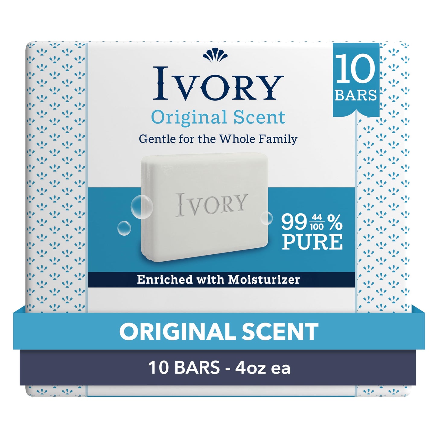 Ivory Gentle Bar Soap, Designed for Whole Family, 99.44% Pure Formula, Plant-Based Cleanser, Made Without Heavy Perfumes, Parabens & Phthalates