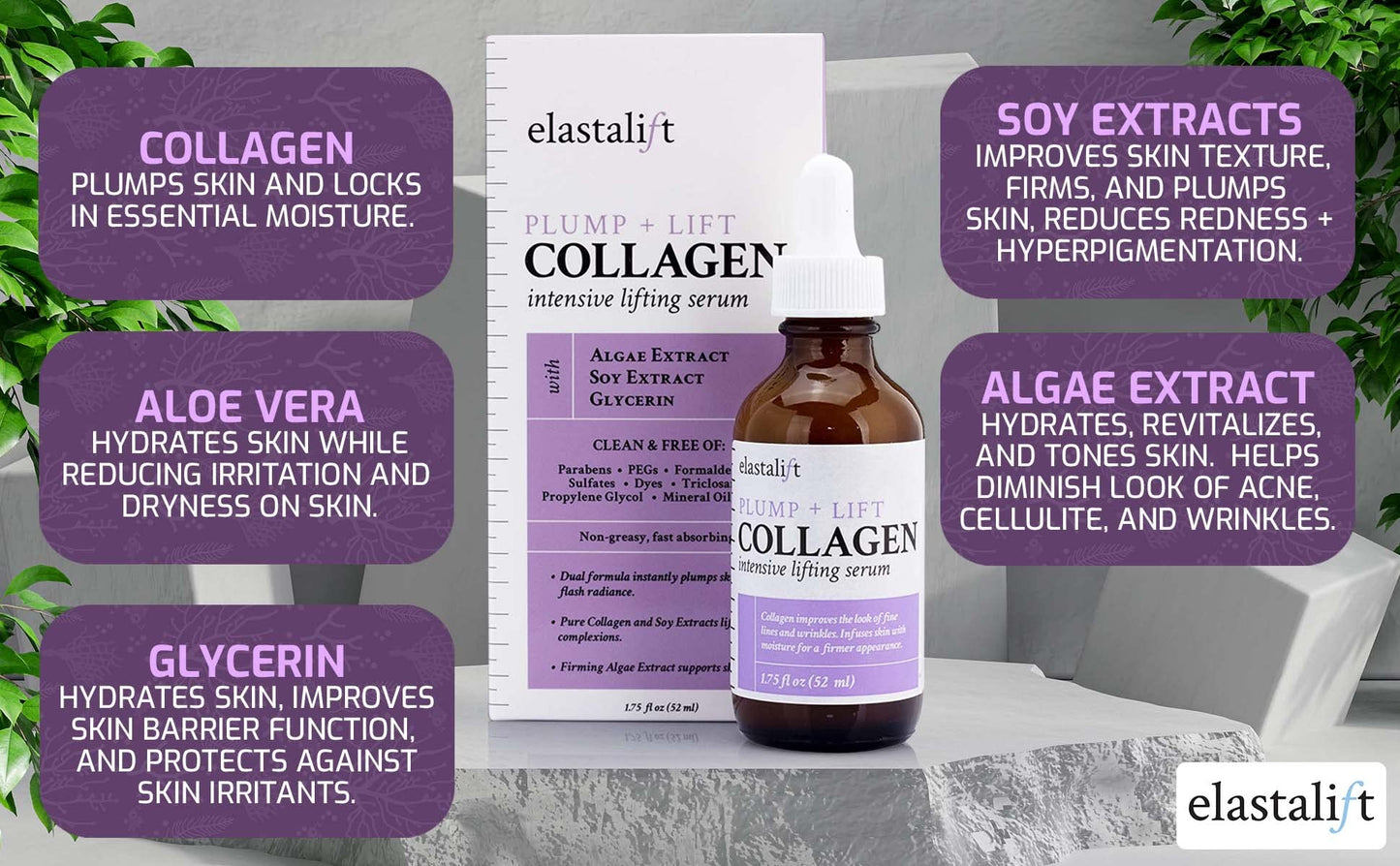 Elastalift Collagen Serum For Face | Collagen Face Serum For Skin Tightening Helps Lift, Plump, & Firm Sagging Skin | Serums For Skin Care | Anti