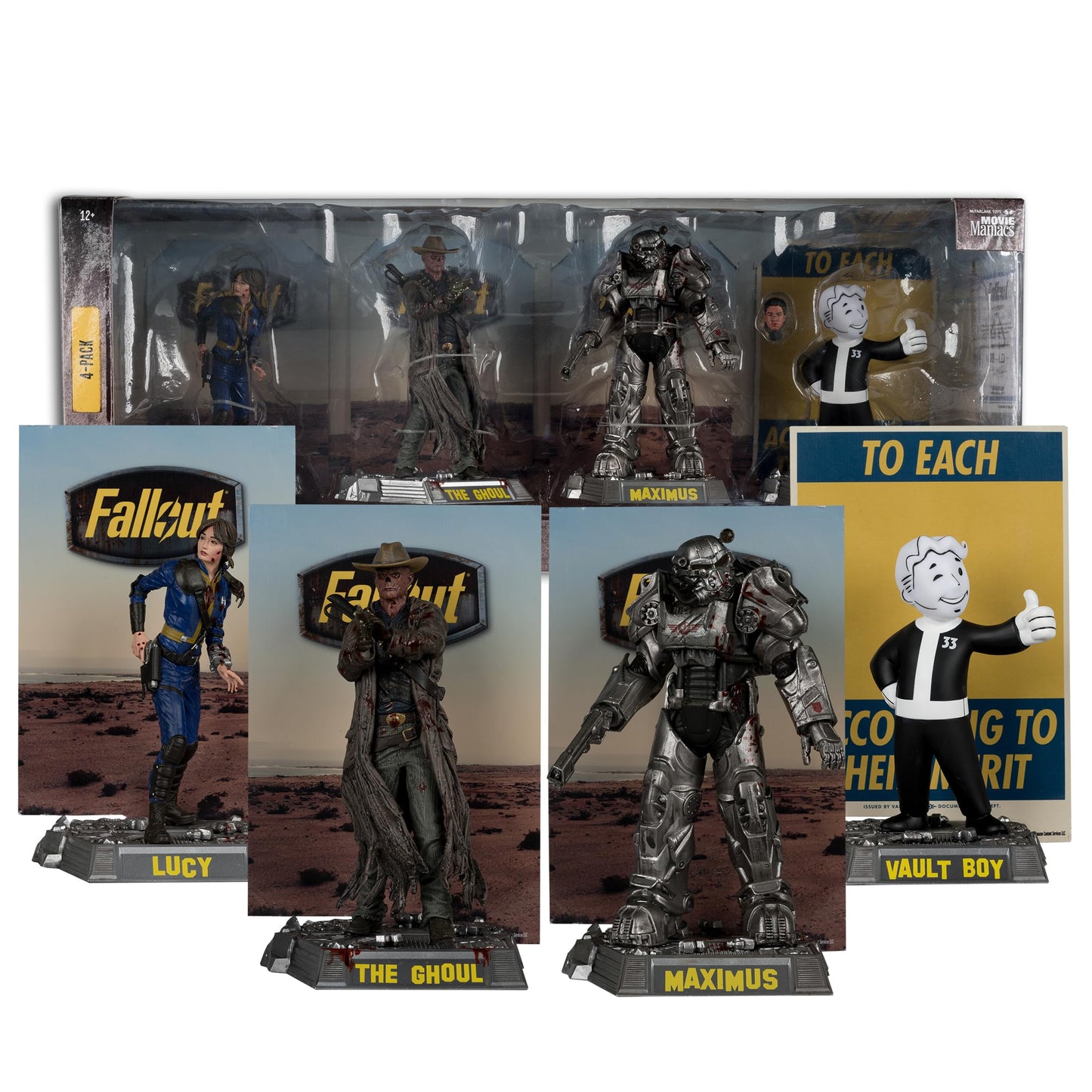 McFarlane Toys - Fallout Lucy, Maximus, The Ghoul & Vault Boy 6in Posed Figures 4pk