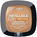 L'Oreal Paris Infallible Up to 24H Fresh Wear Soft Matte Longwear Bronzer. Waterproof, heatproof, Transfer, humidity and sweatproof, Light, 0.31 oz