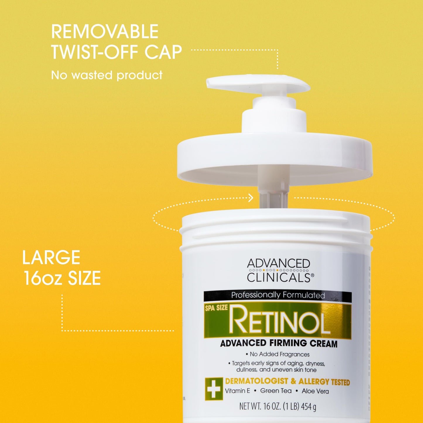 Advanced Clinicals Unscented Retinol Body Lotion & Face Moisturizer + Coconut Oil Body Cream For Women & Men | 2PC Skincare Set Helps Reduce