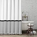 Seasonwood 96 inch Extra Long Shower Curtain Black and White Shower Curtain with Tassel 72" W x 96" L Farmhouse Striped Shower Curtains for Bathroom…