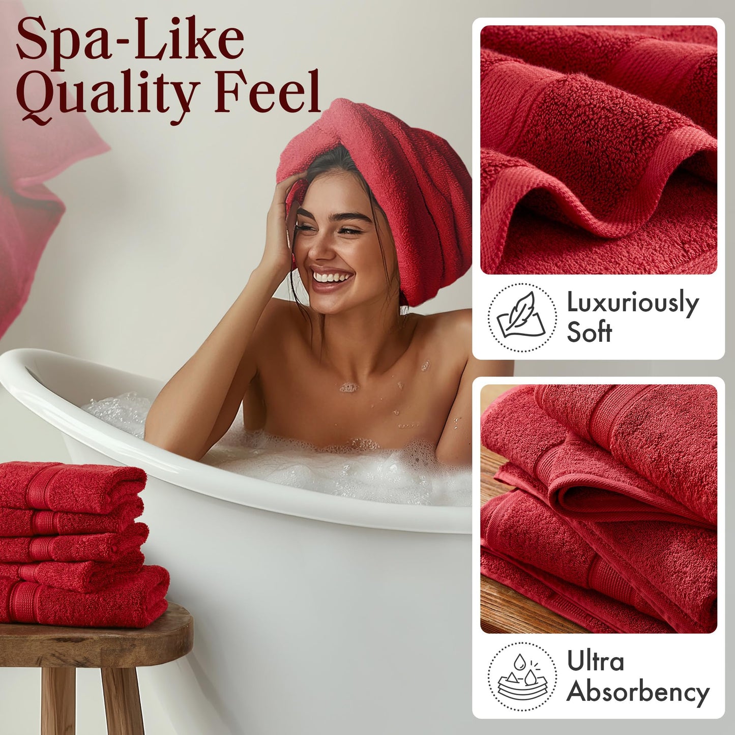 Madison Park 800GSM Bathroom Towel Set of 8 100% Cotton Bath Towel Set for Bathroom Luxurious Highly Absorbent 2 Bath Towels 2 Hand Towels 4…