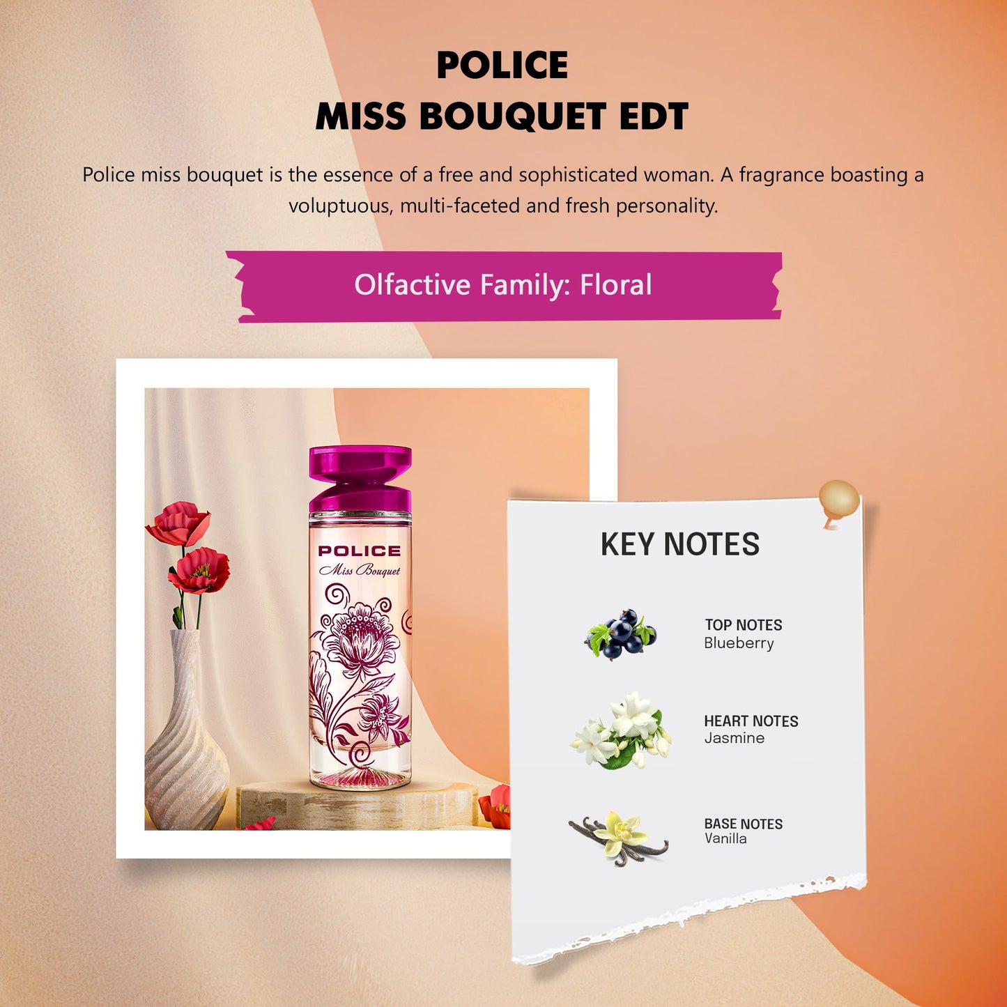Police Miss Bouquet for Women - 3.4 oz EDT Spray