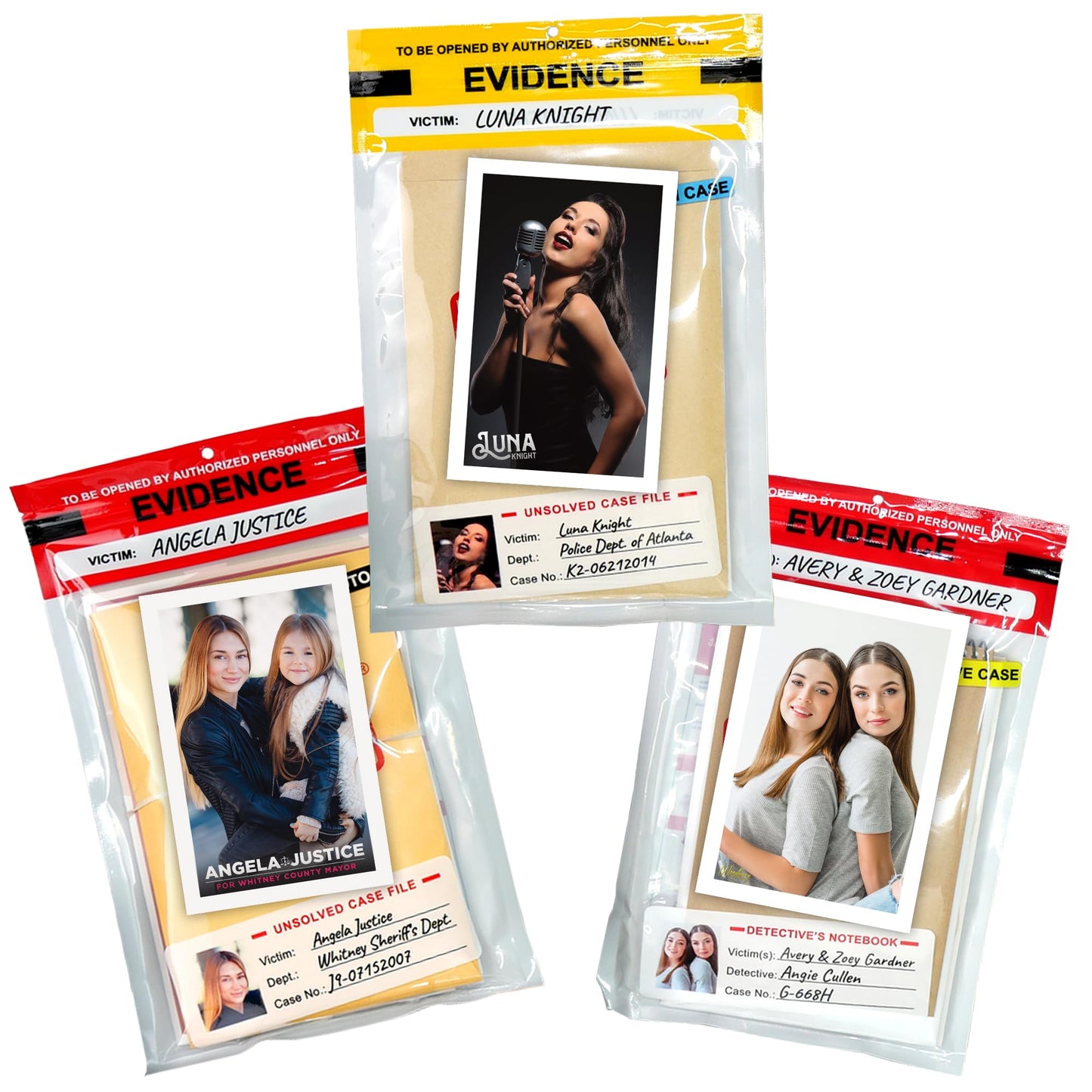 Unsolved Case Files - 3 Case Bundle – Avery Gardner, Luna Knight, and Angela Justice Cases