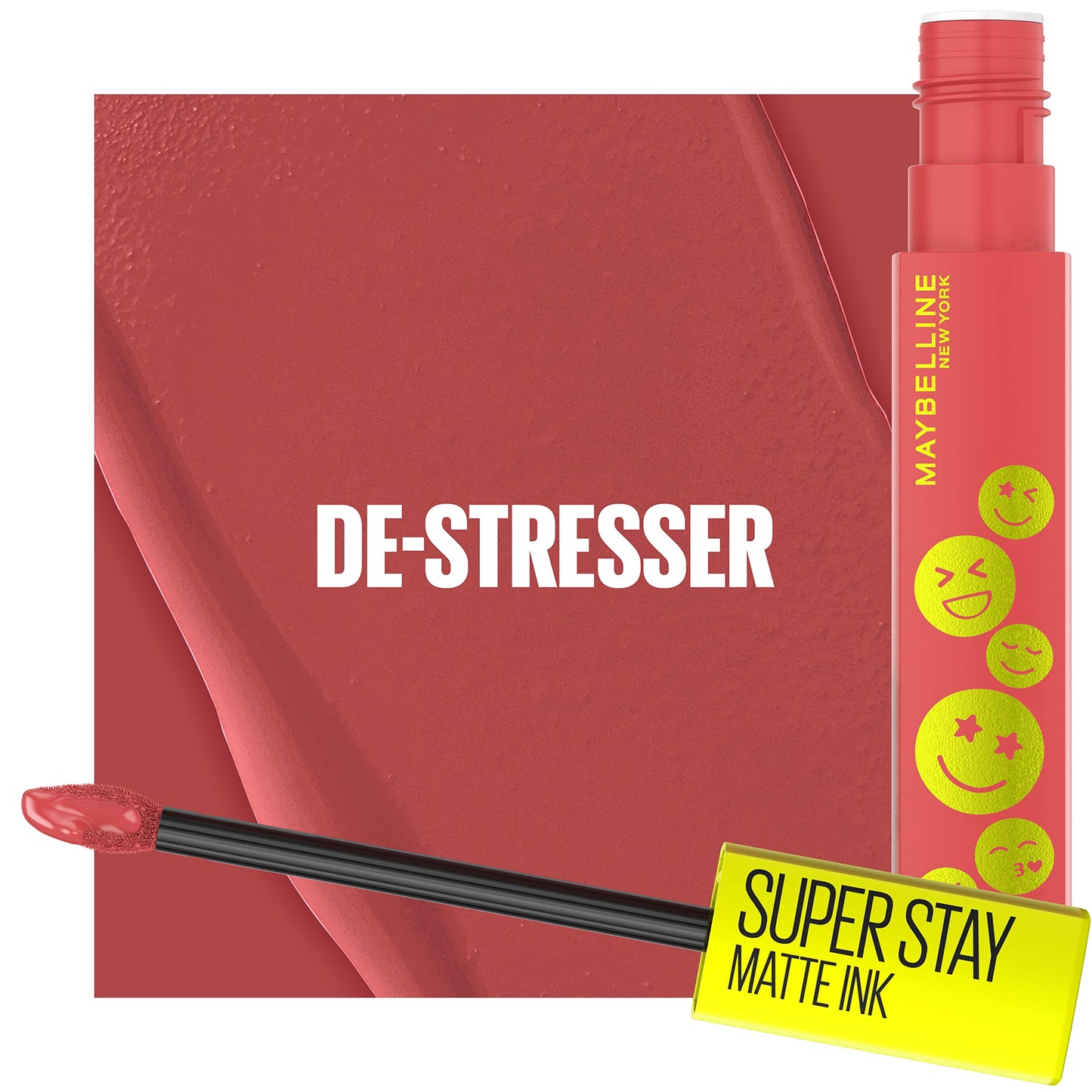Maybelline Super Stay Matte Ink Liquid Lip Color, Moodmakers Lipstick Collection, Long Lasting, Transfer Proof Lip Makeup, De-Stresser, Mauve Nude, 1