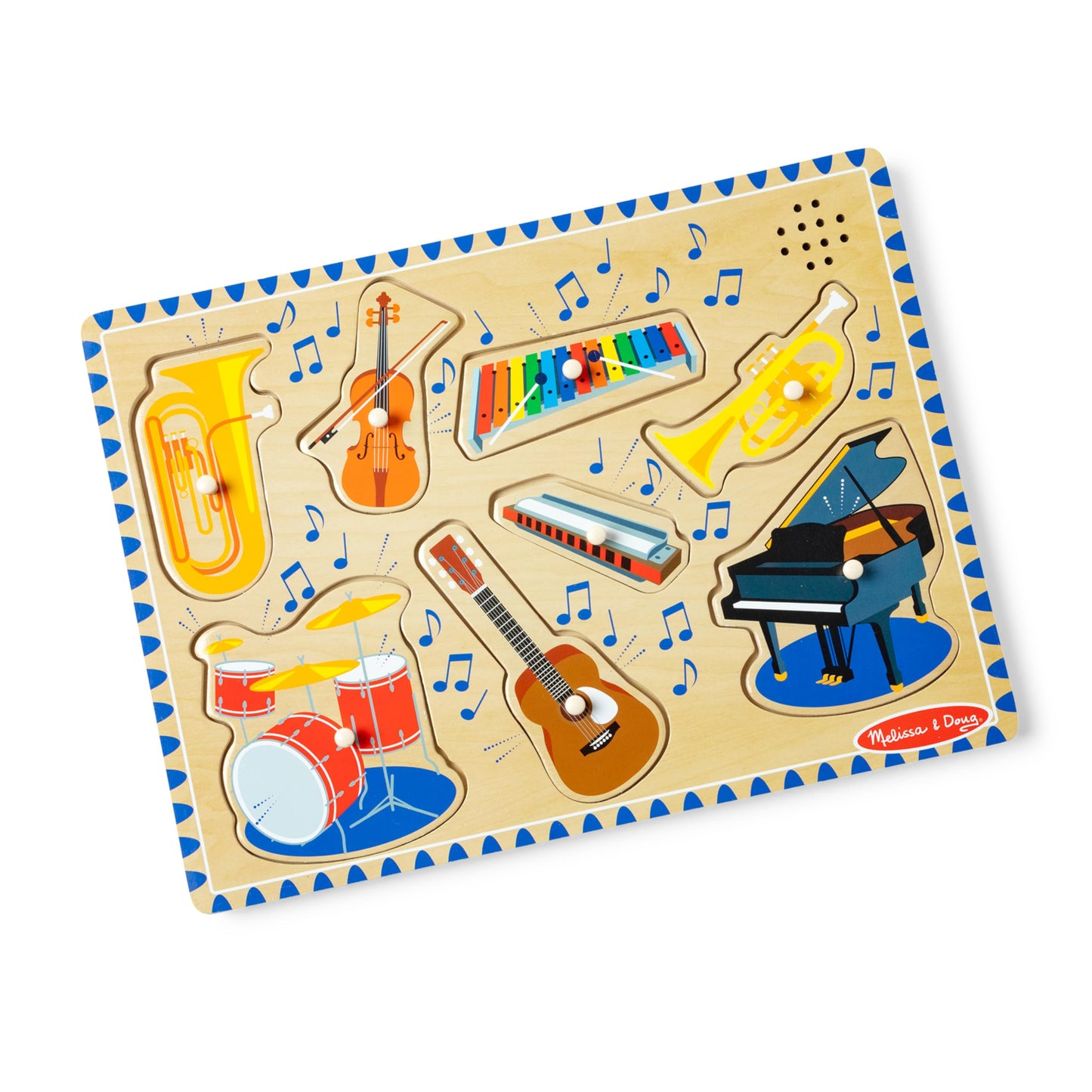 Melissa & Doug Musical Instruments Sound Puzzle - Wooden Peg Puzzle (8 pcs)