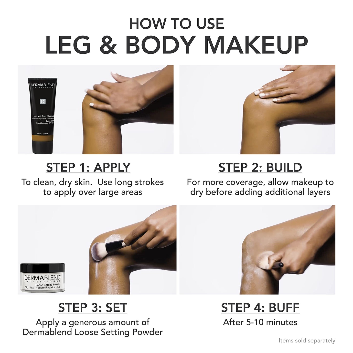 Dermablend Leg and Body Makeup Foundation with SPF 25, 45N Medium Bronze, 3.4 Fl. Oz.
