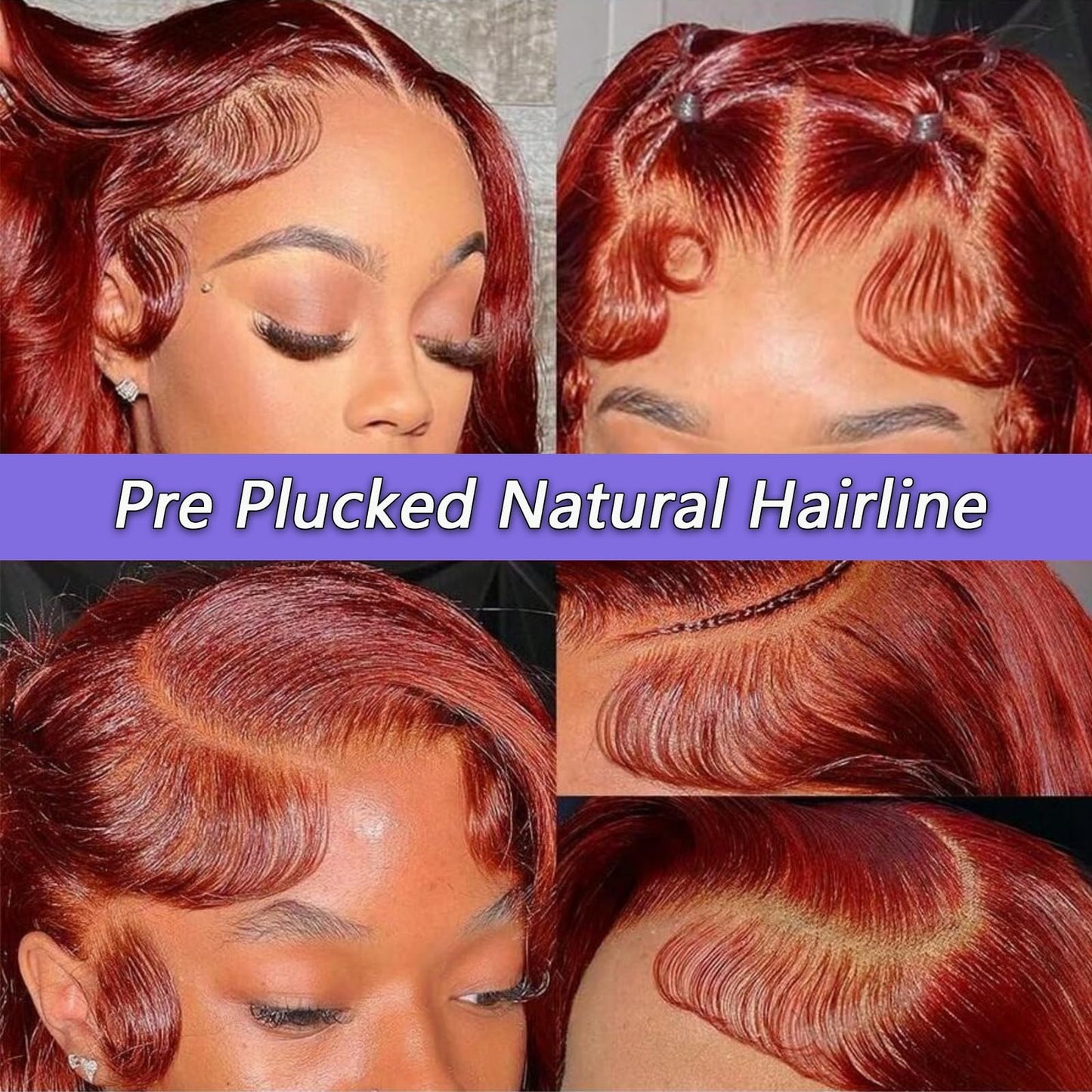 MUZOJET Reddish Brown 13x6 Lace Front Wigs Human Hair #33 Colored HD Transparent Lace Front Wig Human Hair Pre Plucked with Baby Hair for Black Women Beauty and Personal Care MUZOJET