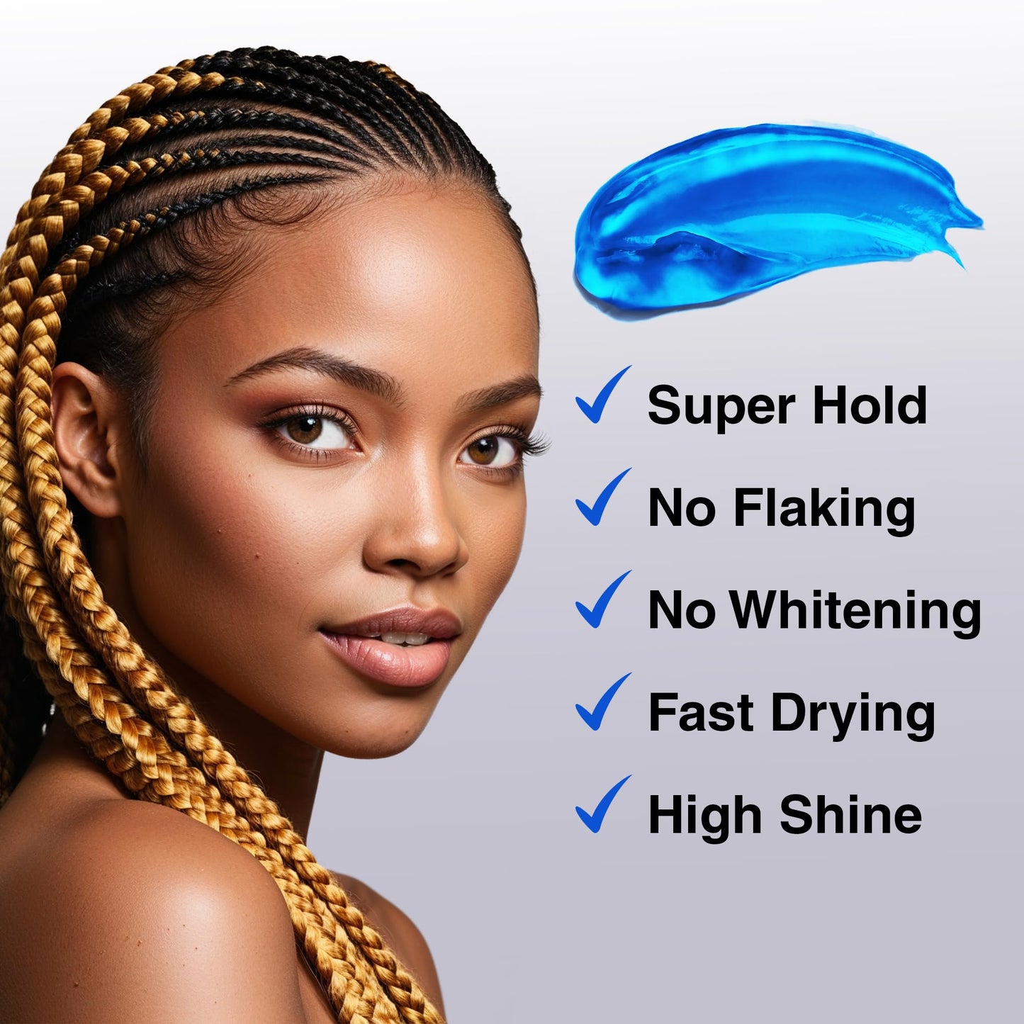BELLATIQUE KOOL Braiding Gel Maximum Hold for LOC & Twist - No Flaking, No Whitening, Fast Drying, High Shine, Cool & Refreshing, Long Lasting Hold