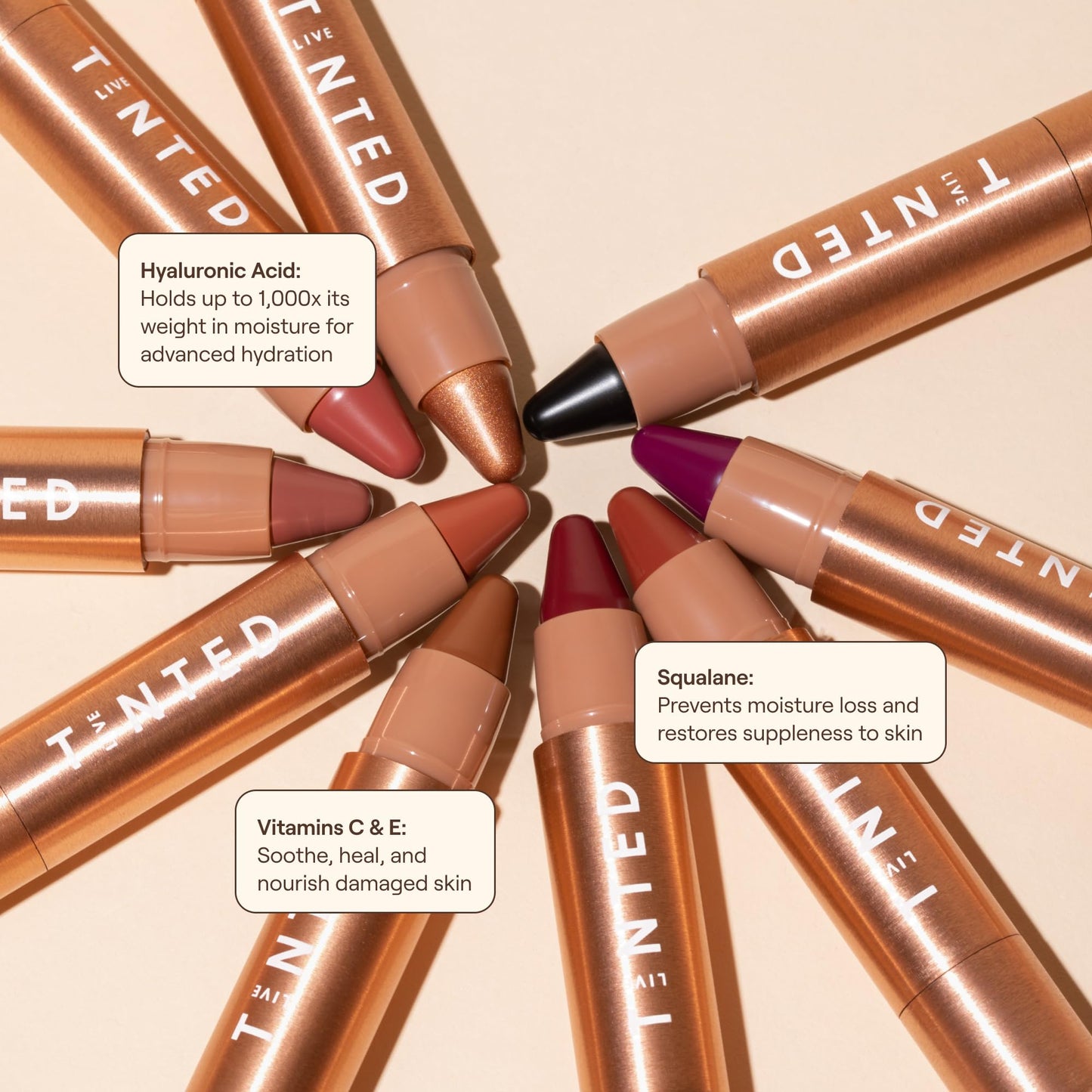 Live Tinted Huestick Multistick: Eye, Lip, & Cheek All In One Makeup stick with Hyaluronic Acid, Squalane, Twistable Crayon Design, Vegan Formula,