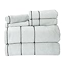 Lavish Home 6 Piece Bathroom Towels Set - 525GSM 100% Cotton Bathroom Essentials - 2 Bath Sheets, 2 Hand Towels, and 2 Wash Cloths for Bath, Shower…
