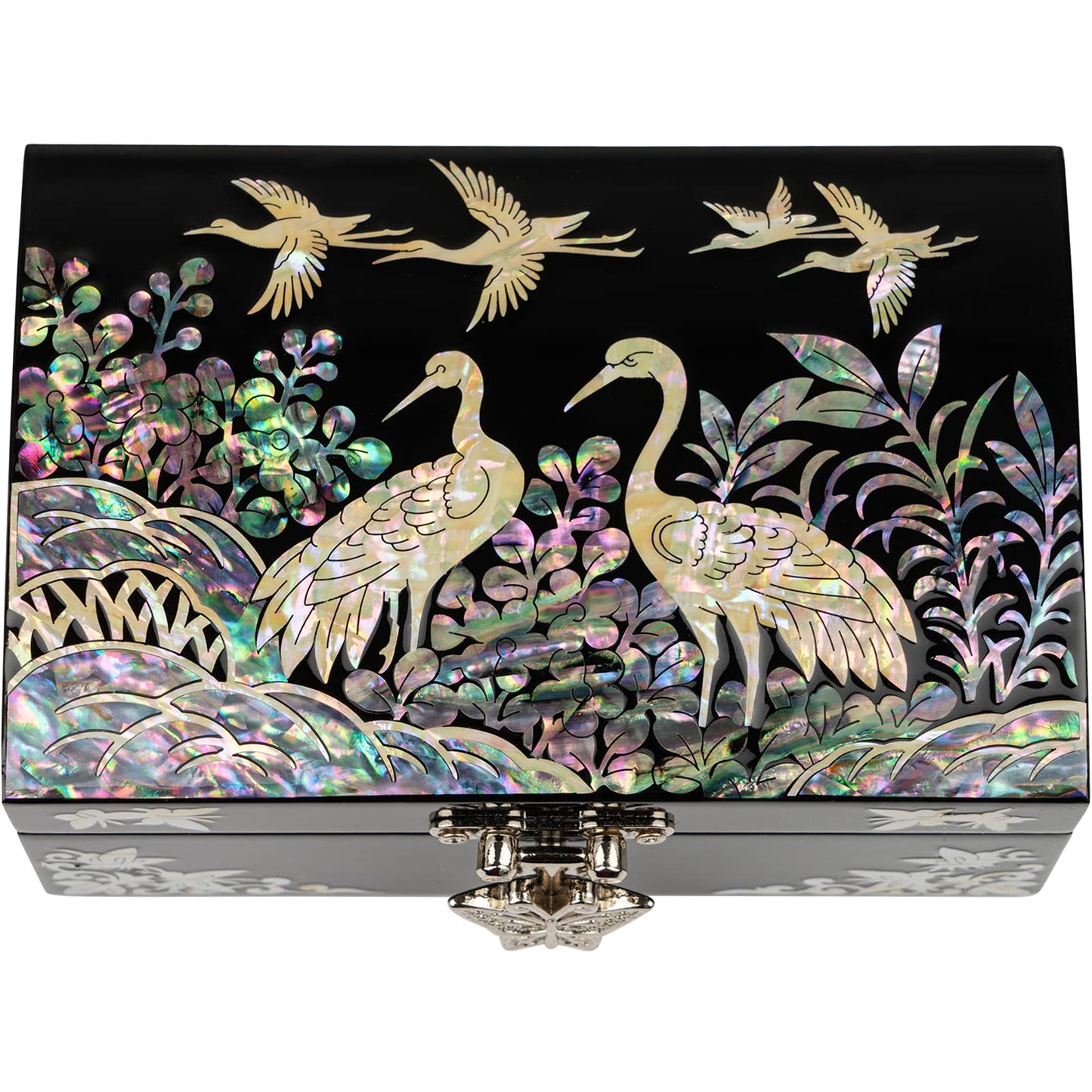 February Mountain Mother of Pearl Small Korean Jewelry Box - Unique Gifts Wooden Box Sister birthday gifts from sister, christmas gifts for women…