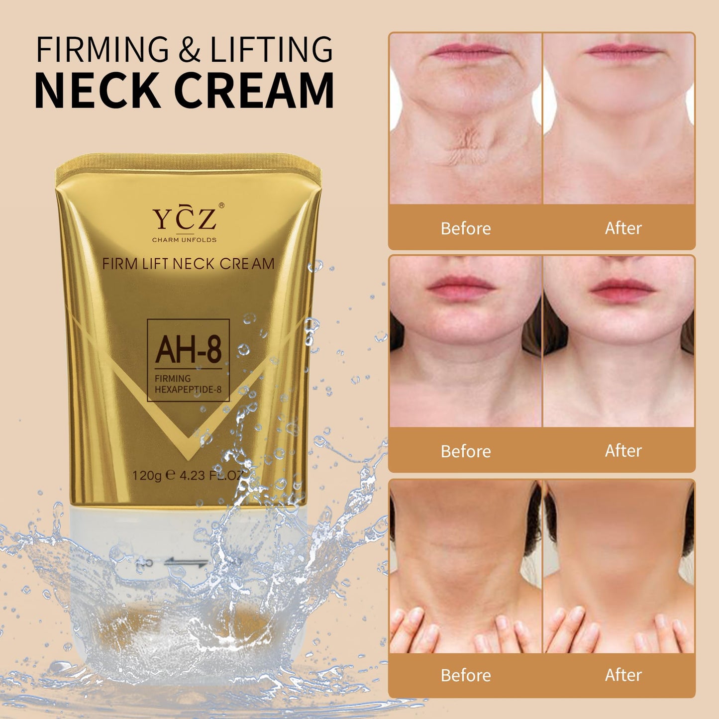 Ycz AH-8 Neck Cream for Tightening and Firming, Reduce Wrinkles, 4.23 Fl Oz Beauty and Personal Care Ycz