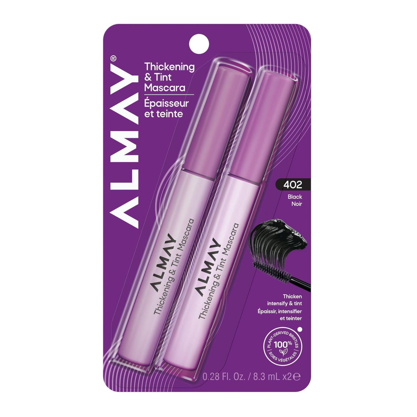 Almay Thickening & Tint Mascara, Nourishing Mascara, Hypoallergenic, 402 Black, 2 pack Beauty and Personal Care Almay Default Title