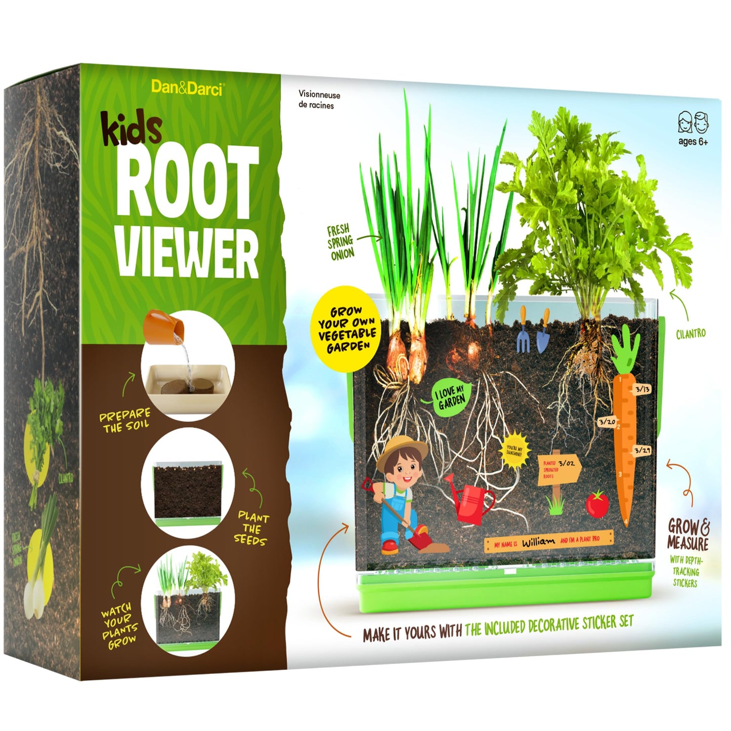 Dan&Darci Root Viewer Kit for Kids – Grow Your Own Plant STEM Science & Craft Set, Fun Gardening Gift for Boys & Girls Ages 4–8