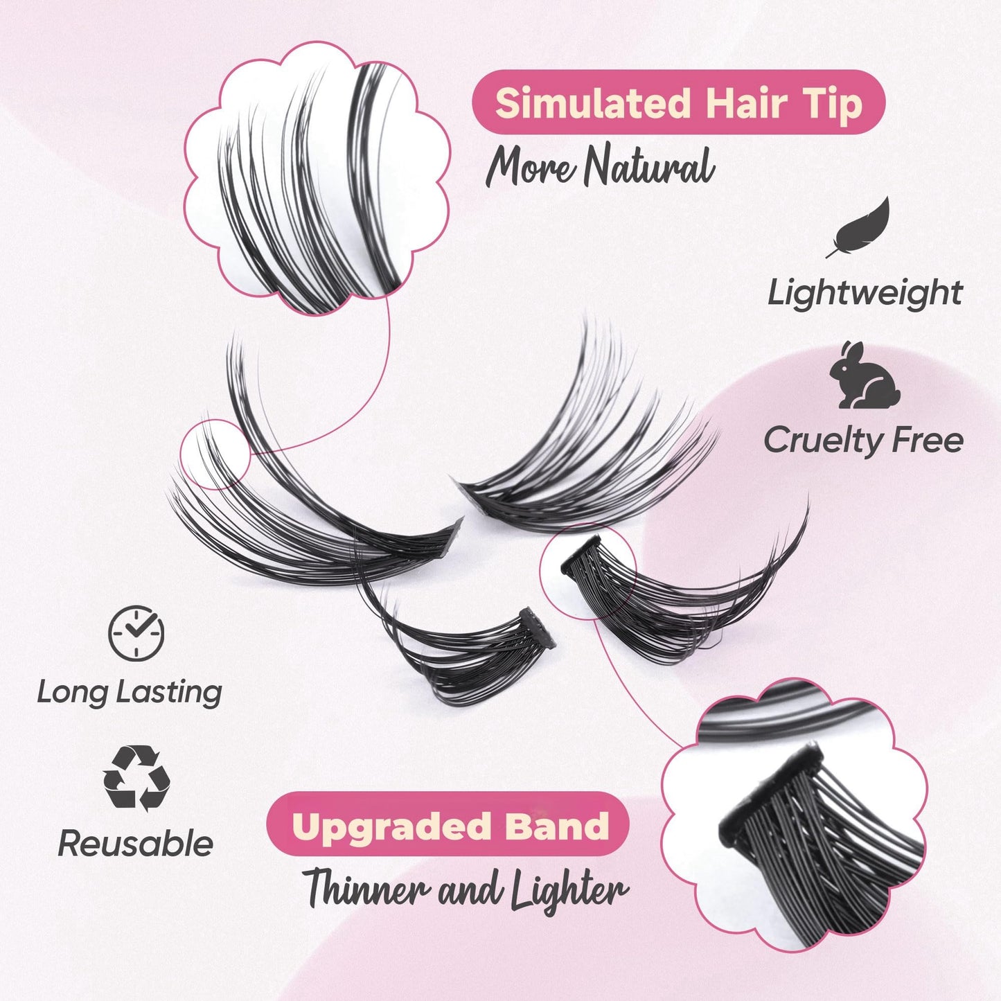 Lash Clusters 30D+40D Individual Lashes 320pcs Natural Cluster Eyelash Extensions 8-16MIX DIY Lash Extension D Curly Wispy False Eyelashes Clusters by Beauty and Personal Care TOOCHUNAG