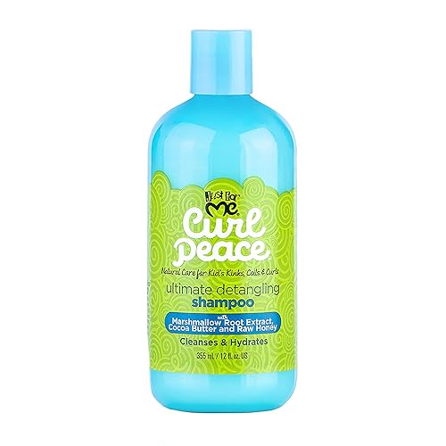 Just For Me Curl Peace Ultimate Detangling Shampoo - Cleanses & Hydrates, Contains Marshmallow Root Extract, Cocoa Butter & Raw Honey, No Animal