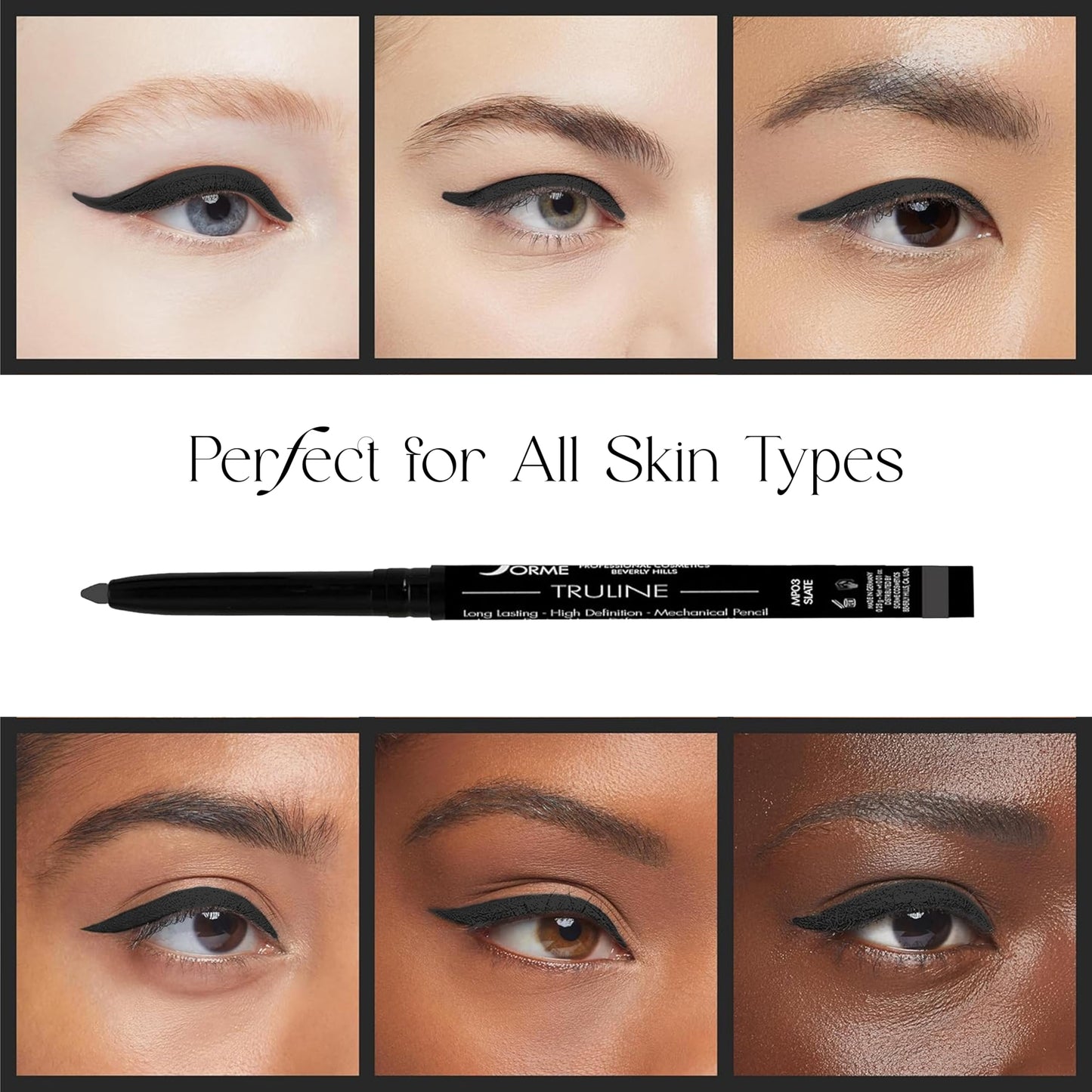 SORMÉ Truline Professional Mechanical Smudge Proof Eyeliner Pencil - Vitamin E Waterproof Gel Formula with Finest Color Pigment & Ultra Creamy