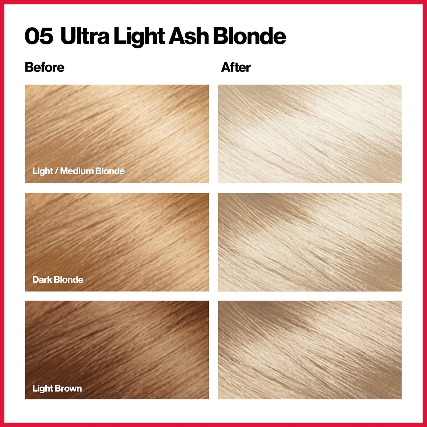 Revlon Permanent Hair Color, Permanent Hair Dye, Colorsilk with 100% Gray Coverage, Ammonia-Free, Keratin and Amino Acids, 05 Ultra Light Ash Blonde