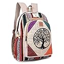 KayJayStyles Natural Handmade Large Multi Pocket Hemp Nepal Backpack (Tree Of Life)