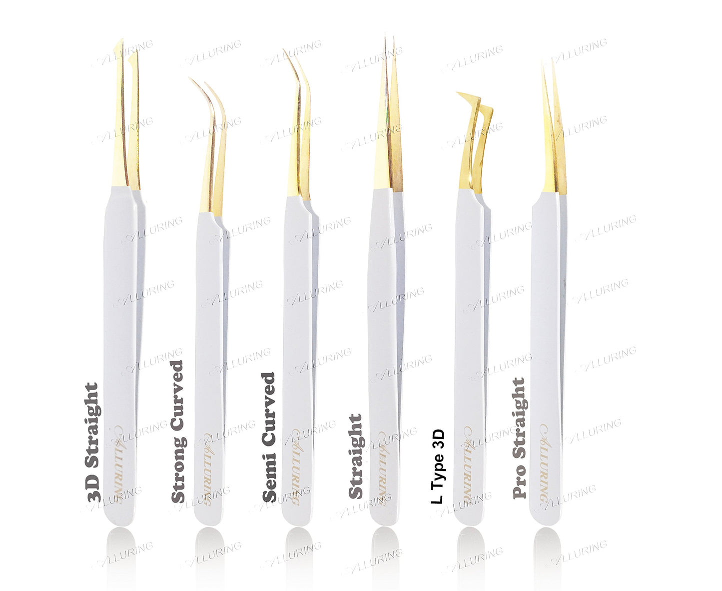 Alluring White with Gold Tip Tweezers for Eyelash Extension Beauty and Personal Care Alluring