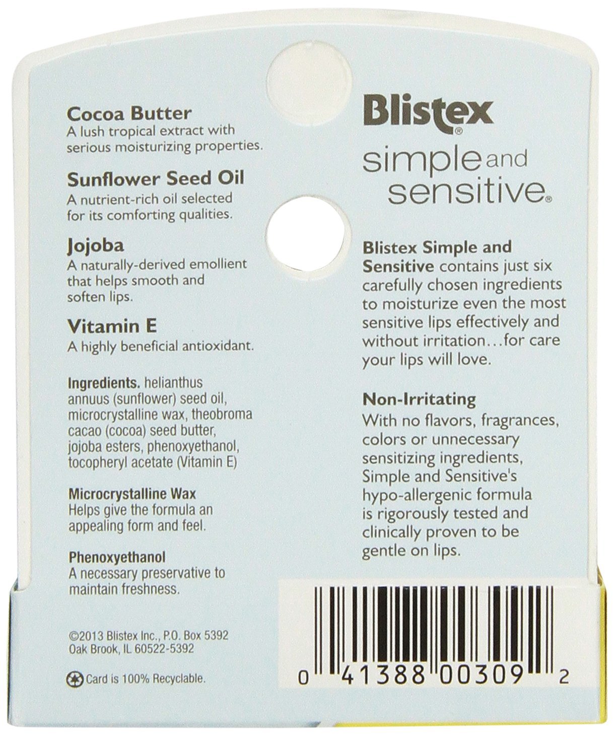 Blistex Simple & Sensitive Lip Moisturizer 0.15 oz (Pack of 7) Beauty and Personal Care Blistex